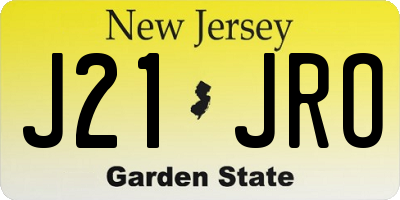 NJ license plate J21JRO