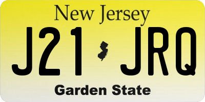 NJ license plate J21JRQ