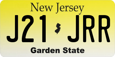 NJ license plate J21JRR