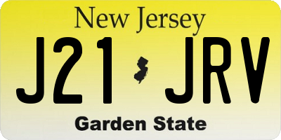 NJ license plate J21JRV