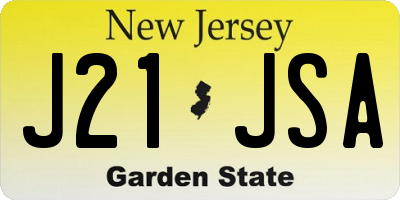 NJ license plate J21JSA