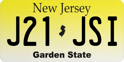 NJ license plate J21JSI