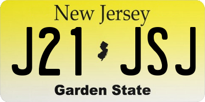 NJ license plate J21JSJ