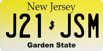 NJ license plate J21JSM