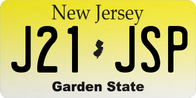 NJ license plate J21JSP