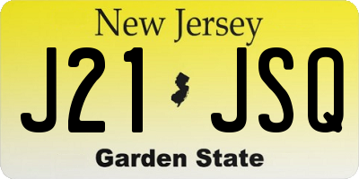 NJ license plate J21JSQ