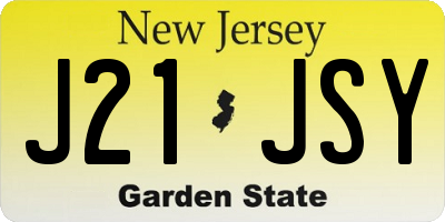 NJ license plate J21JSY