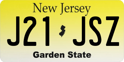 NJ license plate J21JSZ