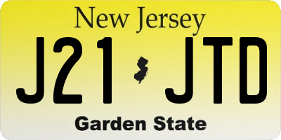 NJ license plate J21JTD
