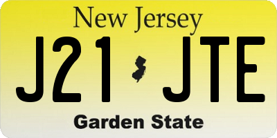 NJ license plate J21JTE