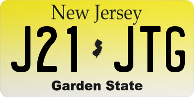 NJ license plate J21JTG