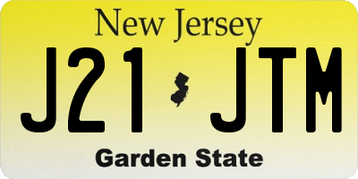 NJ license plate J21JTM