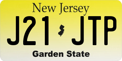 NJ license plate J21JTP