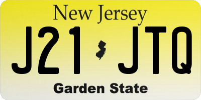 NJ license plate J21JTQ