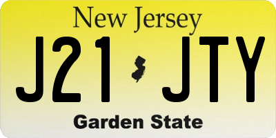 NJ license plate J21JTY