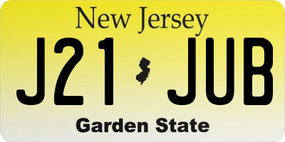 NJ license plate J21JUB