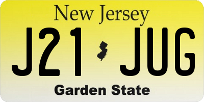 NJ license plate J21JUG