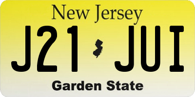 NJ license plate J21JUI