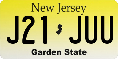 NJ license plate J21JUU