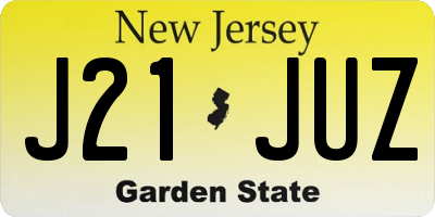 NJ license plate J21JUZ