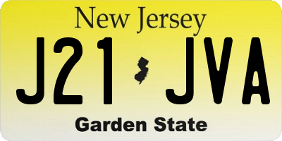 NJ license plate J21JVA