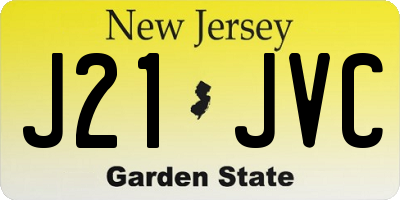 NJ license plate J21JVC