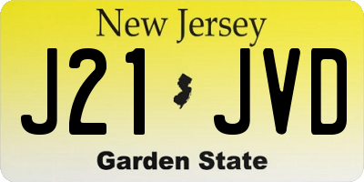 NJ license plate J21JVD