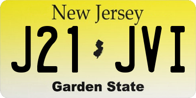 NJ license plate J21JVI