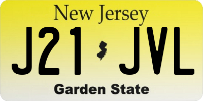 NJ license plate J21JVL