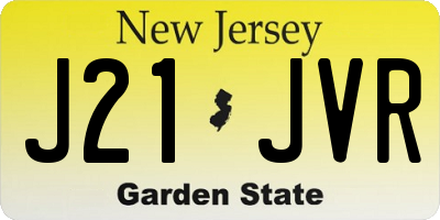 NJ license plate J21JVR