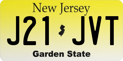 NJ license plate J21JVT