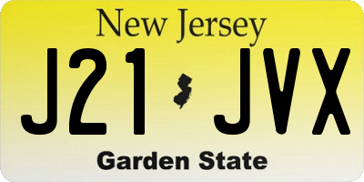 NJ license plate J21JVX