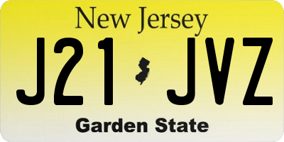 NJ license plate J21JVZ
