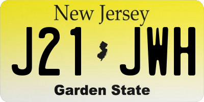NJ license plate J21JWH