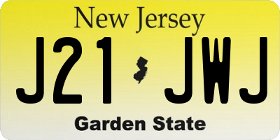 NJ license plate J21JWJ