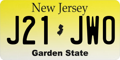 NJ license plate J21JWO