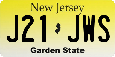 NJ license plate J21JWS