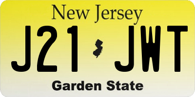 NJ license plate J21JWT