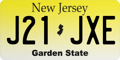 NJ license plate J21JXE