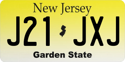 NJ license plate J21JXJ