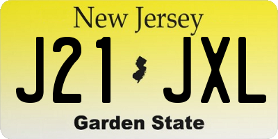 NJ license plate J21JXL