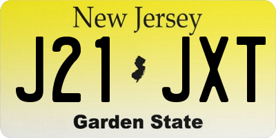 NJ license plate J21JXT