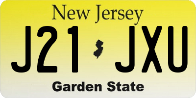 NJ license plate J21JXU