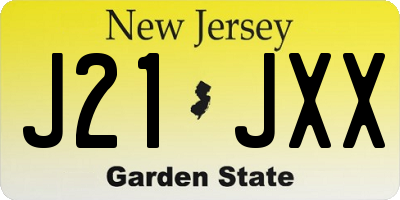 NJ license plate J21JXX
