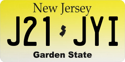 NJ license plate J21JYI