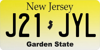 NJ license plate J21JYL