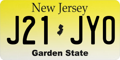 NJ license plate J21JYO