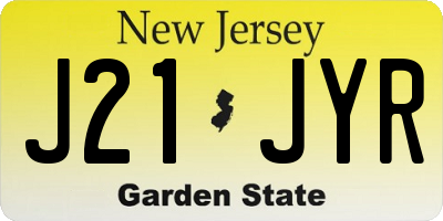 NJ license plate J21JYR