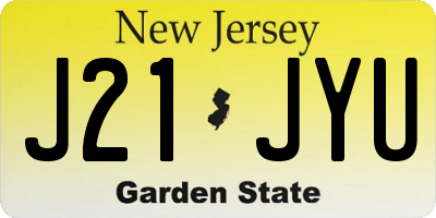 NJ license plate J21JYU