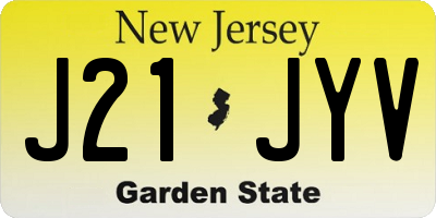 NJ license plate J21JYV